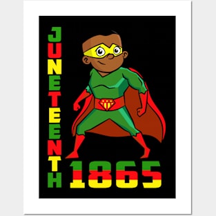 Juneteenth Celebrating 1865 Cool Brown Skin King Boys Kids Posters and Art